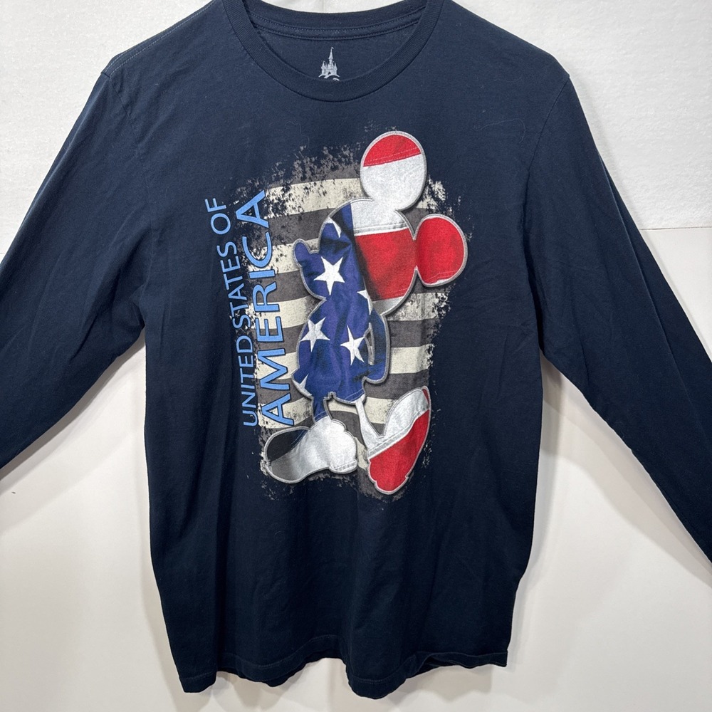 Disney Parks United States of America Mickey Navy Long Sleeve T-Shirt Adult L